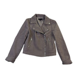 Ann Taylor Womens Gray Zip-Up Moto Jacket Lightweight Stylish Size XS 