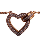 Swarovski Womens Rose Gold Tone Crystal Intertwined Heart Necklace Elegant Chain