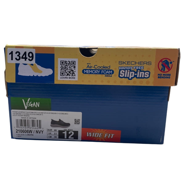 Skechers Men’s Navy Mesh Vegan Slip-Ins Memory Foam Wide Fit Sneakers Size 12
