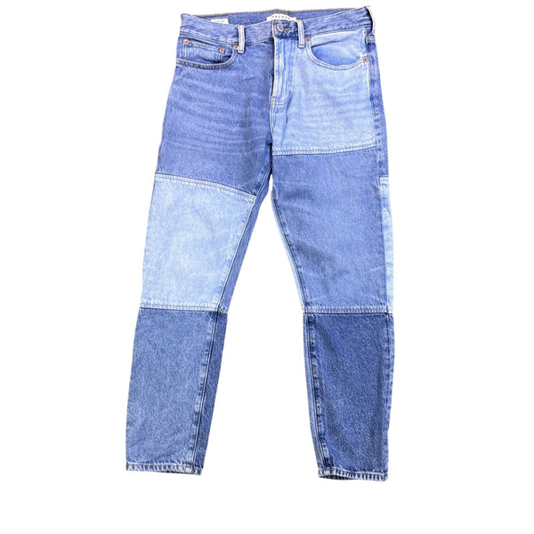 Pacsun Mens Blue Denim Patchwork Slim Taper Jeans Cotton Casual Size 30x30