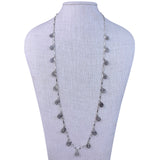 Crown Trifari Womens Silver Tone Filigree Teardrop Necklace Vintage Metal Chain