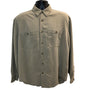 Original Island Sport Mens Button-Up Shirt Tan Long Sleeve Chest Pockets Size -L