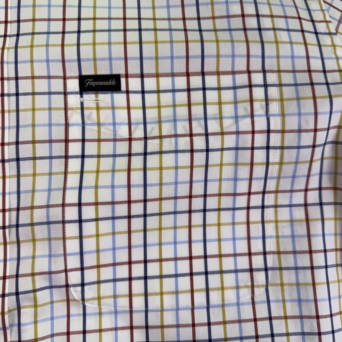 Faconnable Mens Multi-Color Cotton Plaid Button-Up Shirt Size M