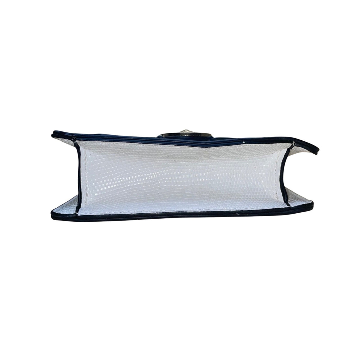 Aldo Women’s White Faux Leather Chain Handle With Gold Lion Detail Crossbody Bag