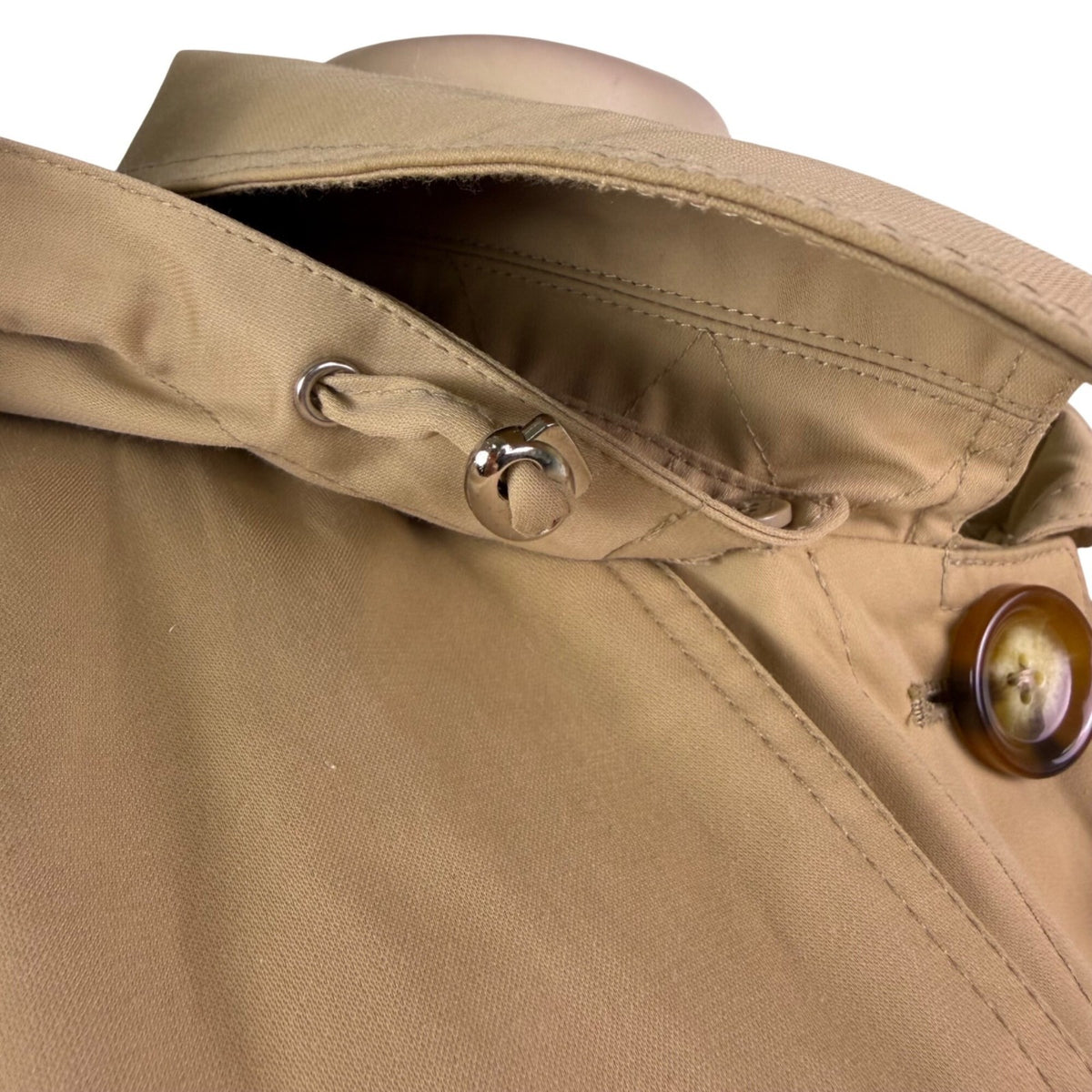 Michael Kors Womens Tan Cotton Blend Belted Trench Coat With Hood Size XL