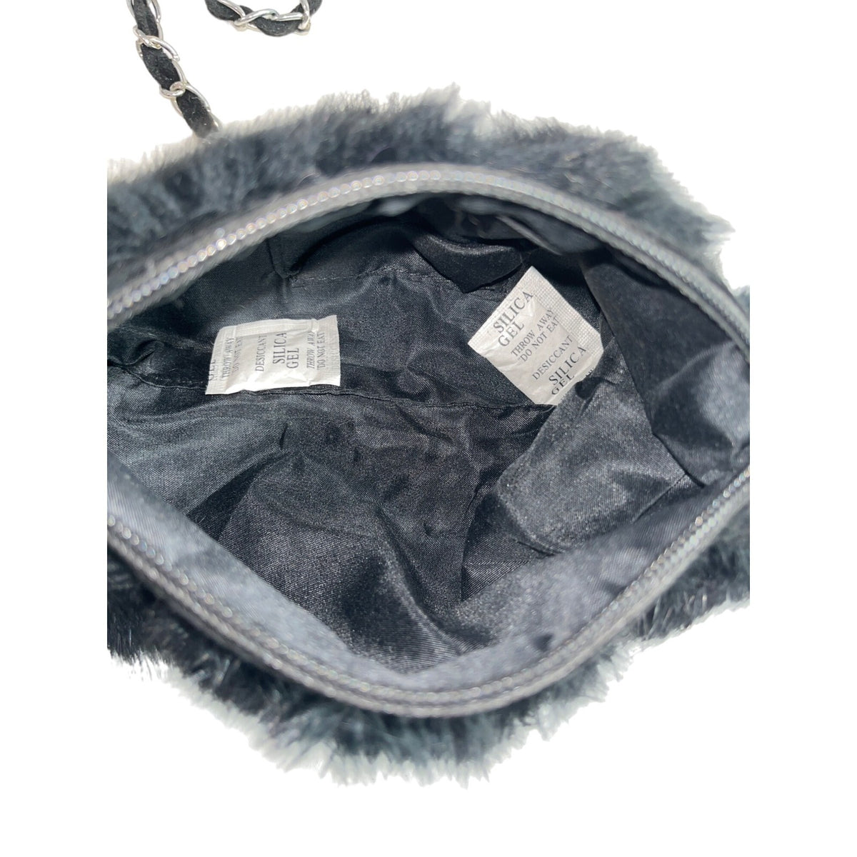 Unbranded Women's Black Faux Fur Crossbody Evening Clutch Sz S - NWT