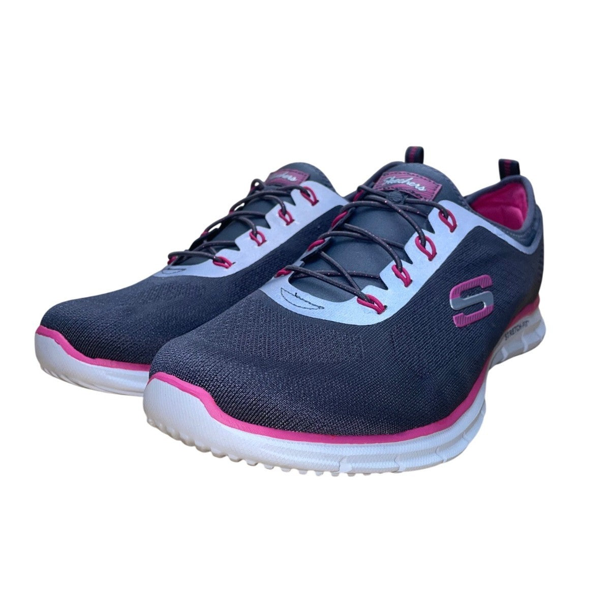 Skechers Women’s Gray &  Pink Memory Foam Stretch Fit Sneakers Size 11