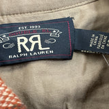 RRL Ralph Lauren Plaid Wool-Blend Shirt Jacket Beige & Rust Mens Size L - New