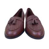 Etienne Aigner Women’s Brown Woven Upper Leather Ally Tassel Loafers 7N - New