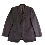 Calvin Klein Mens Gray Check Wool Blazer Jacket Stylish Plaid Formal Wear Sz40R