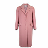Jessica London Womens Pink Wool Blend Long Button-Front Coat Size 20WT