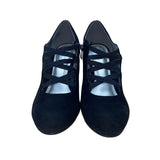 Lauren Blakwell Women’s Black Suede Crisscross Strap Marika Platform Pumps Sz 7
