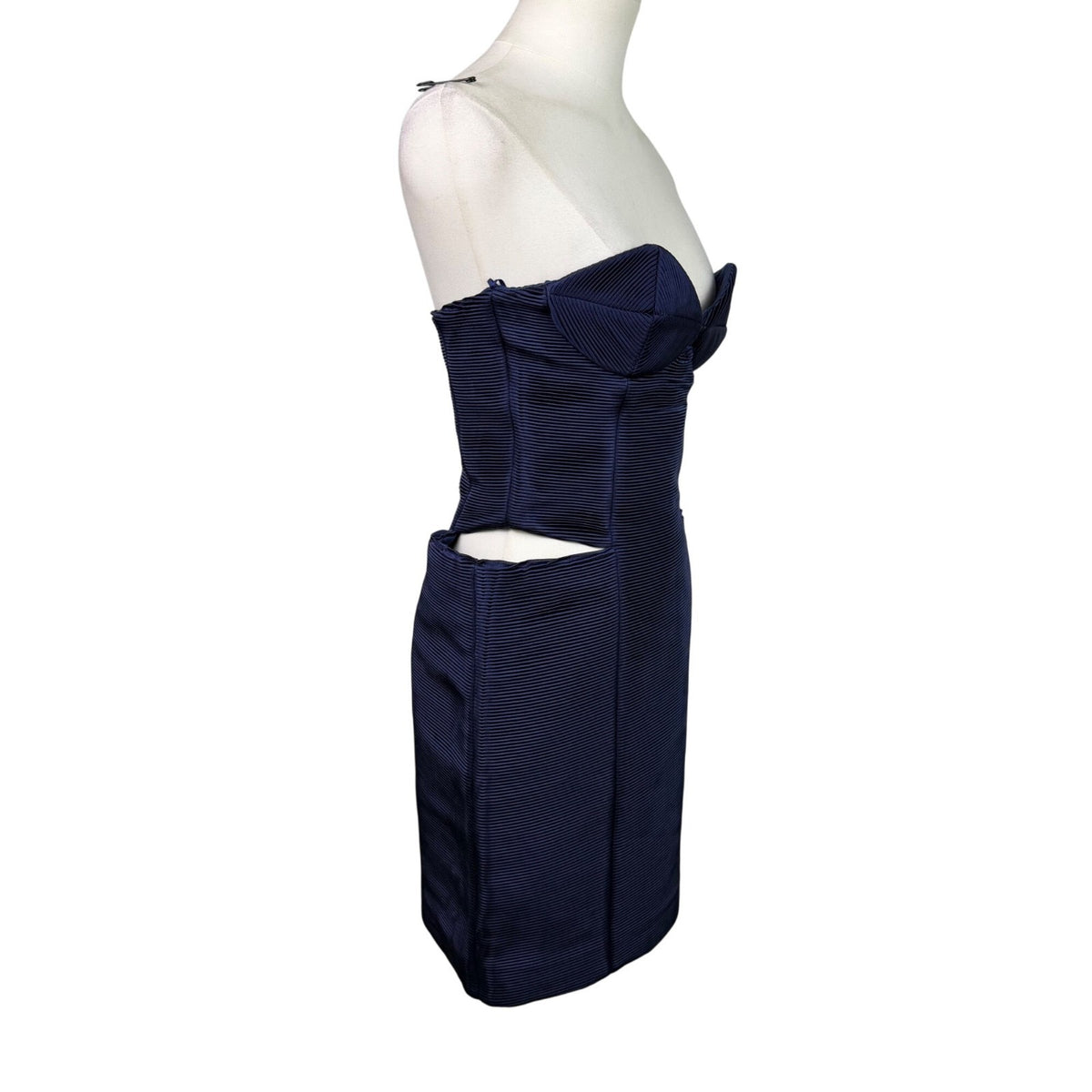 Hannah Marshall  Navy Silk Strapless Mini Bustier Dress Elegant & Fitted Sz 6
