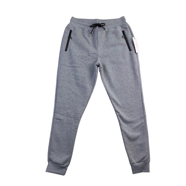 Pure Champ Mens Gray Jogger Pants With Zipper Pockets & Drawstring Size M