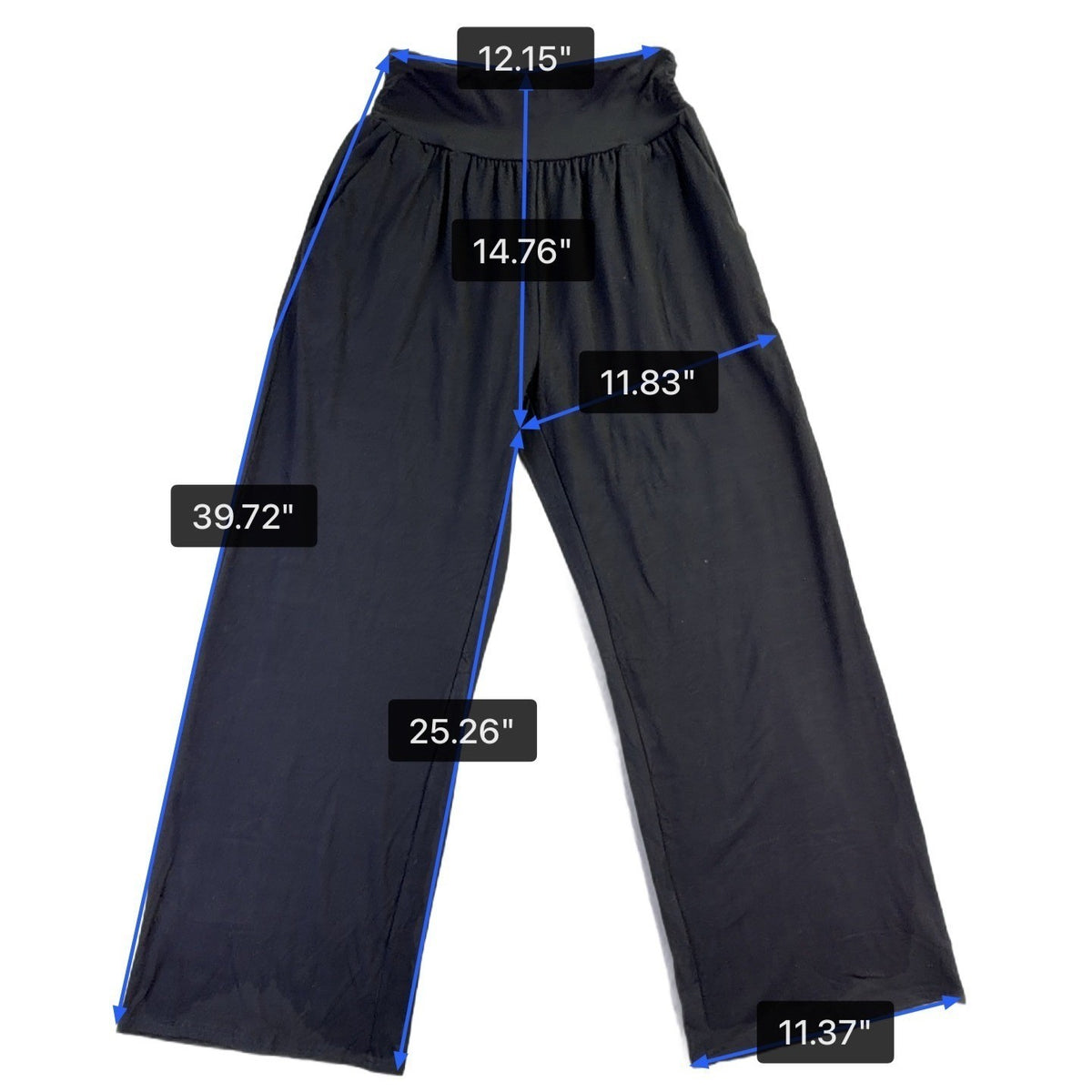 Tarse Womens Black Wide-Leg High-Waist Lounge Pants Size L