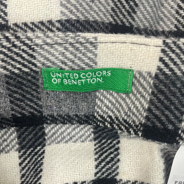 United Colors Of Benetton Plaid Black & White Skirt Sz 32 / 6Y