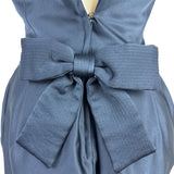 Vintage Victor Costa Black Cocktail Dress With Bow Back & Pleated Skirt Sz 6