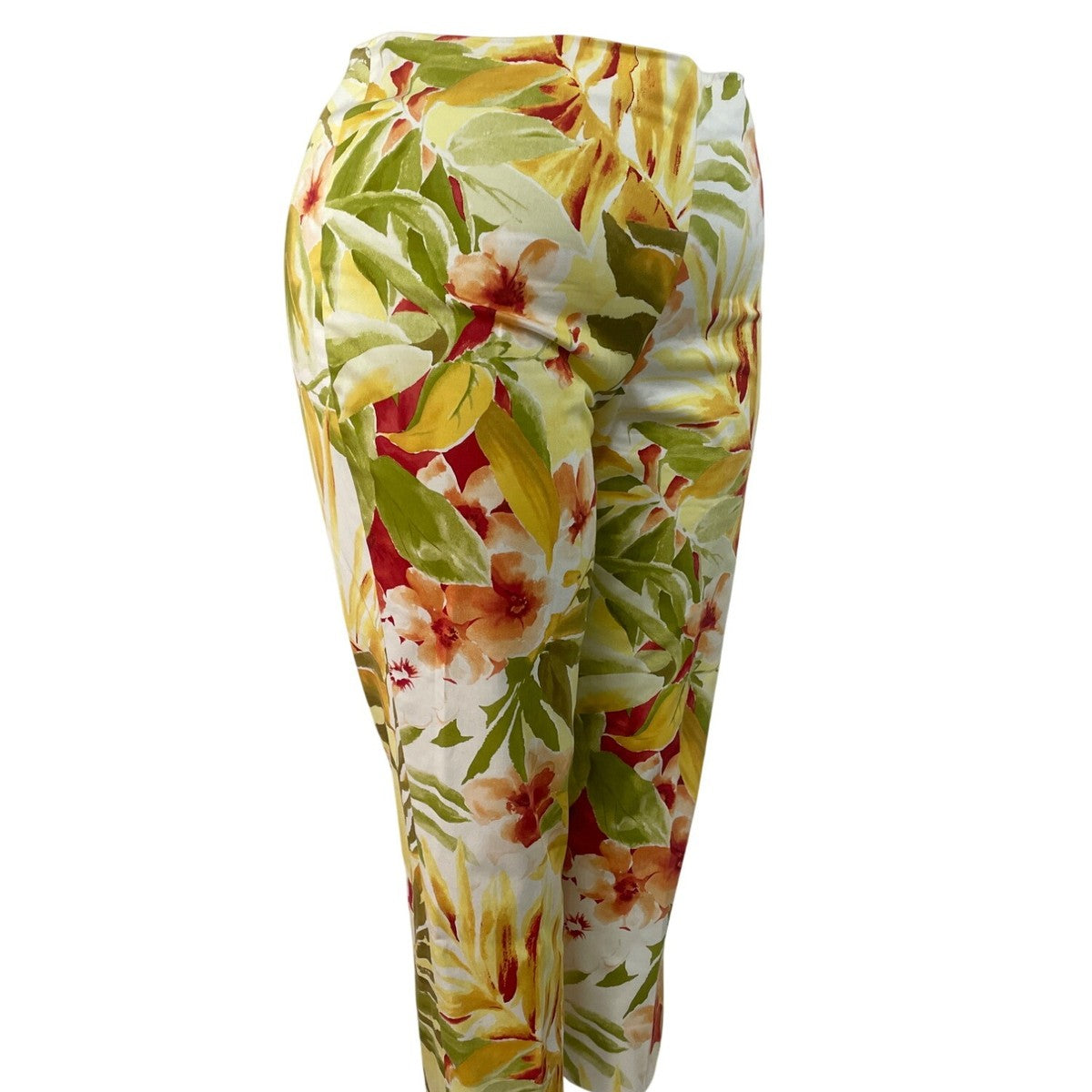 Linda Allard Ellen Tracy Womens Multicolor Floral Capri Pants Sz 16