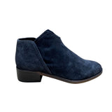 Vita Women’s Navy Blue Suede Slip-On Western Ankle Booties Size 8.5