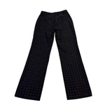Pretty Garbage Womens Black Cotton Wide-Leg Studded Pants With Pockets Size S 