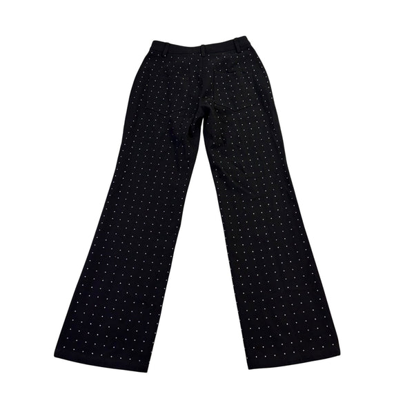 Pretty Garbage Womens Black Cotton Wide-Leg Studded Pants With Pockets Size S 