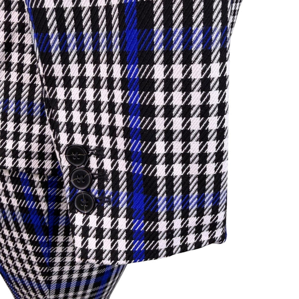Banana Republic Womens Blue Black Plaid Pants Suit - Blazer & Slim Fit Sz 4 & 6