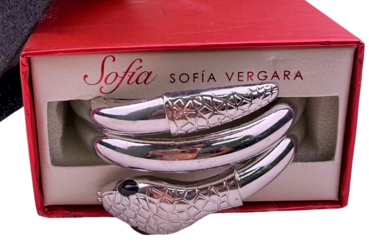 Sofia Vergara Womens Silver Tone Metal Snake Coil Bracelet