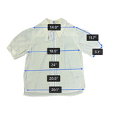 Ted Baker Womens White Button-Up Shirt With Pearl-Embellished Collar Sz 2
