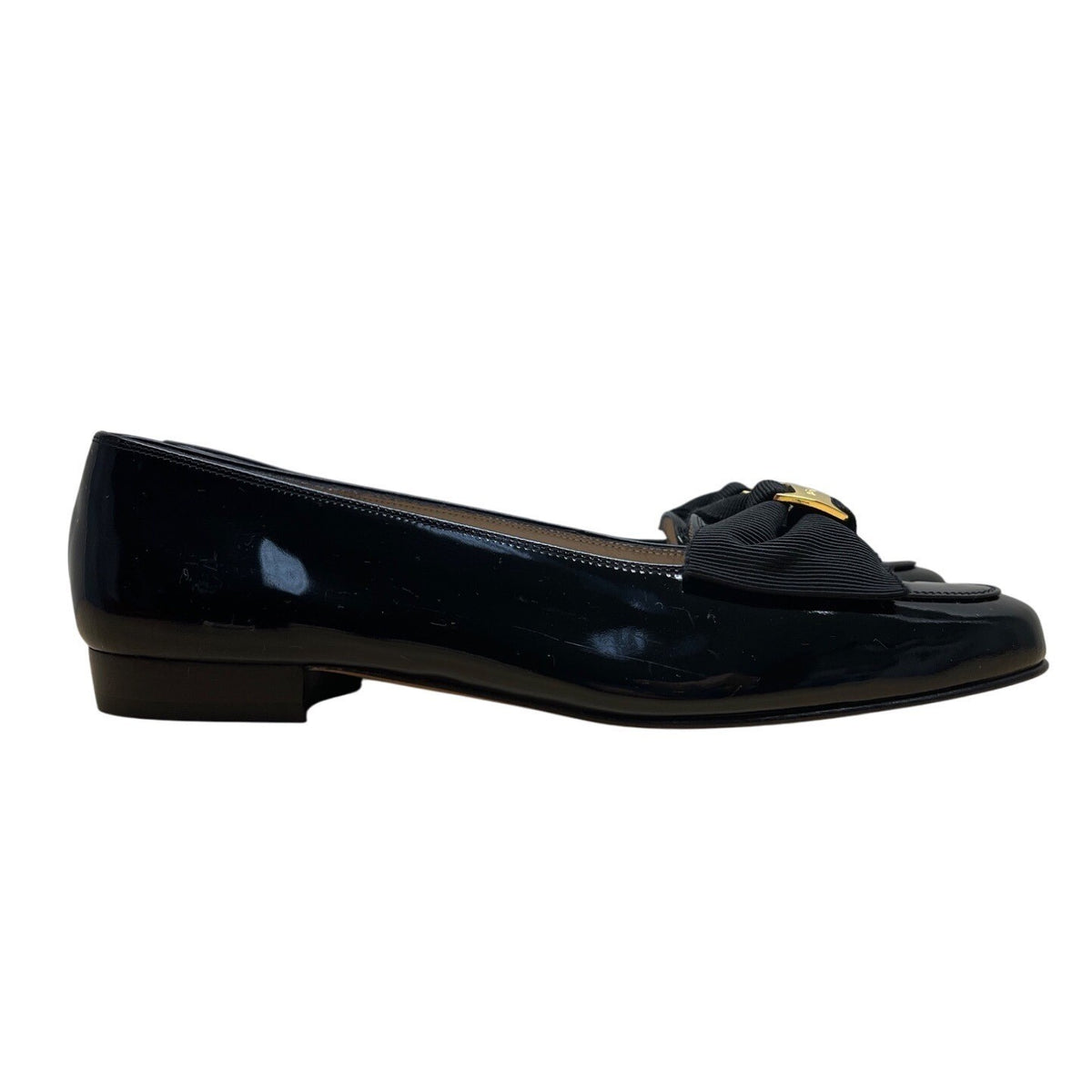 Salvatore Ferragamo Vara Bow Loafers Black Patent Leather - Size 6.5 2A (Narrow)