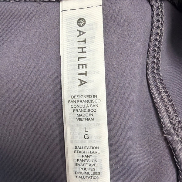 Athleta Womens Gray Salutation Stash Flare Pants With Pockets Size L