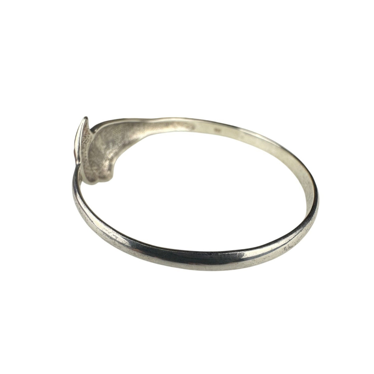 Sterling Silver Ladies Hinged Bracelet Elegantly Designed Modernist Style