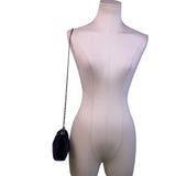 Jessica McClintock Women’s Black Satin With Chain Strap  Evening Clutch Handbag