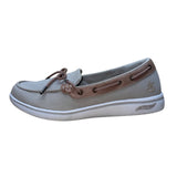 Skechers Men’s Beige Canvas Arch Fit Slip On Air-Cooled Boat Loafer Shoes Sz 10