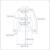 David 2 Women's Gray Genuine Leather Belted Jacket Wide Collar Coat Sz 40