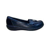 Clarks Women’s Black Leather Wide Fit Ashland Bubble Comfort Loafers Size 7.5W