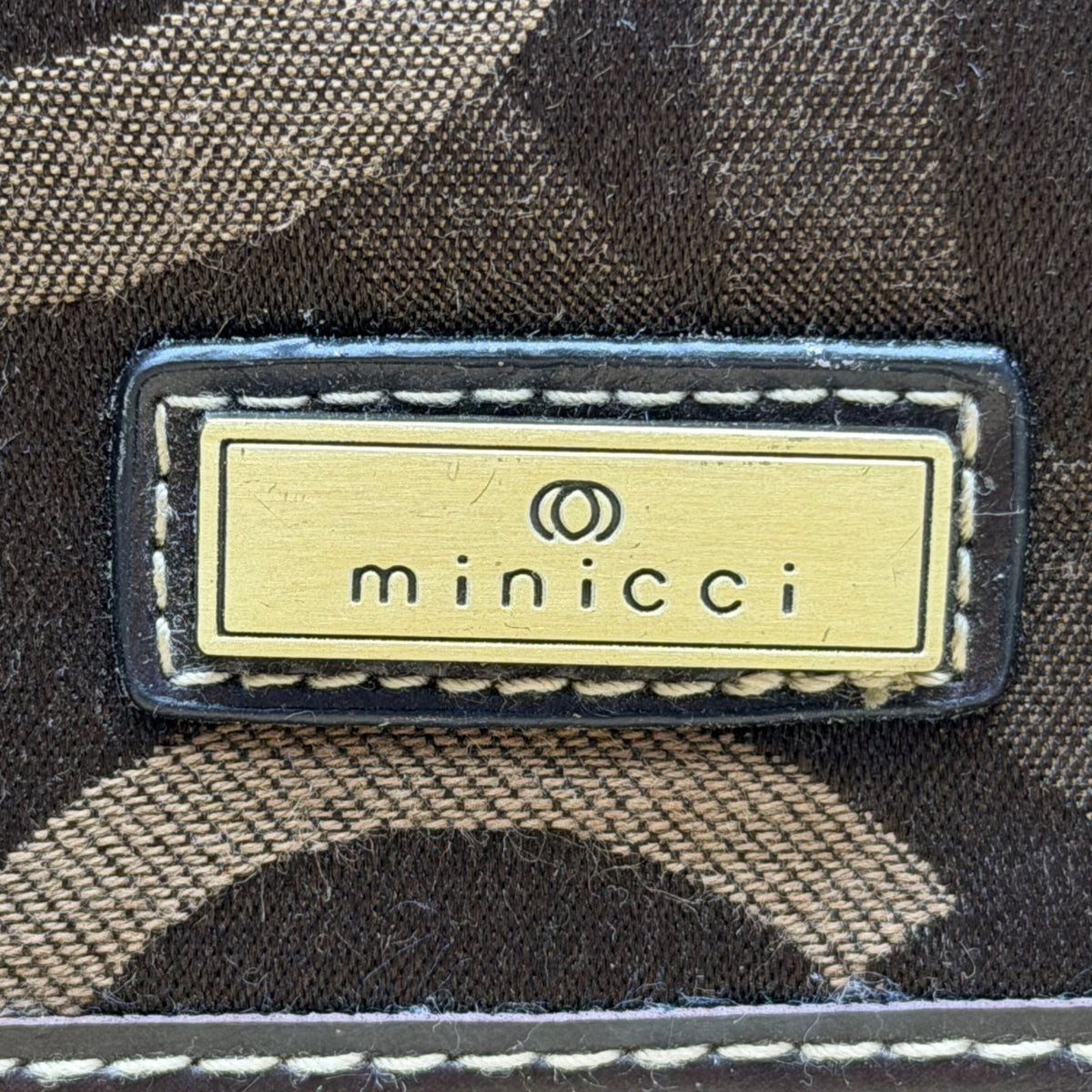 Minicci Women’s Brown Fabric Patterned With Multiple Compartments Clutch Wallet