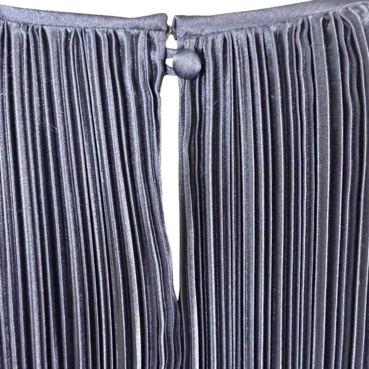 Ann Hobbs For Cattiva Womens Black Pleated Dress W/ Puff Sleeves Checked Sz M