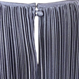 Ann Hobbs For Cattiva Womens Black Pleated Dress W/ Puff Sleeves Checked Sz M