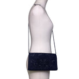 Lord & Taylor Women’s Black Beaded Floral Design Shoulder Strap Evening Clutch
