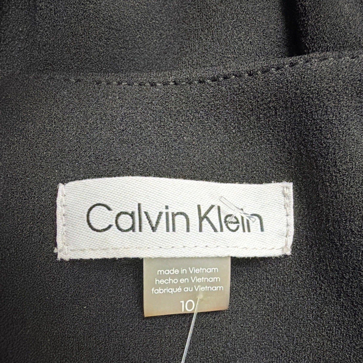 Calvin Klein Women Black Polyester Spandex Bell Sleeve Sheath Dress Size 10