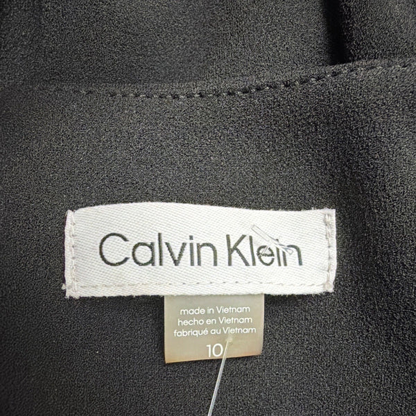 Calvin Klein Women Black Polyester Spandex Bell Sleeve Sheath Dress Size 10