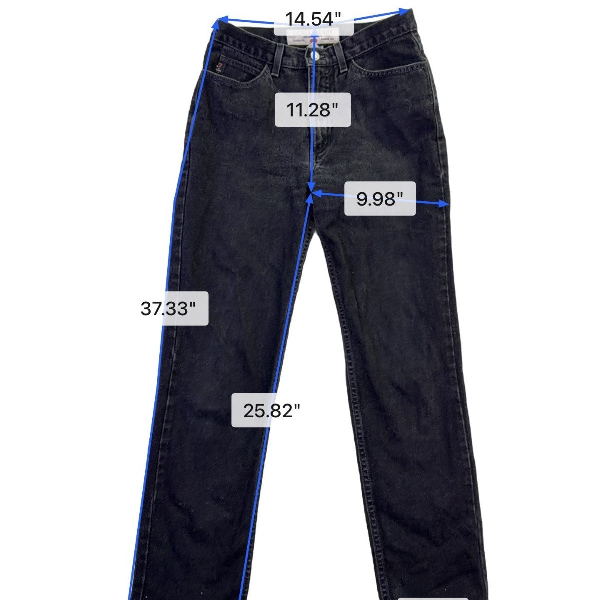 Guess Jeans Mens Black Denim Pants Classic Fit Cotton Narrow Leg Size 30