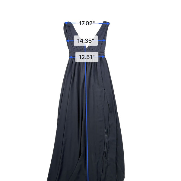 Lulus Womens Black Maxi Dress V-Neck Formal Evening Gown Elegant Design Sz  XS 