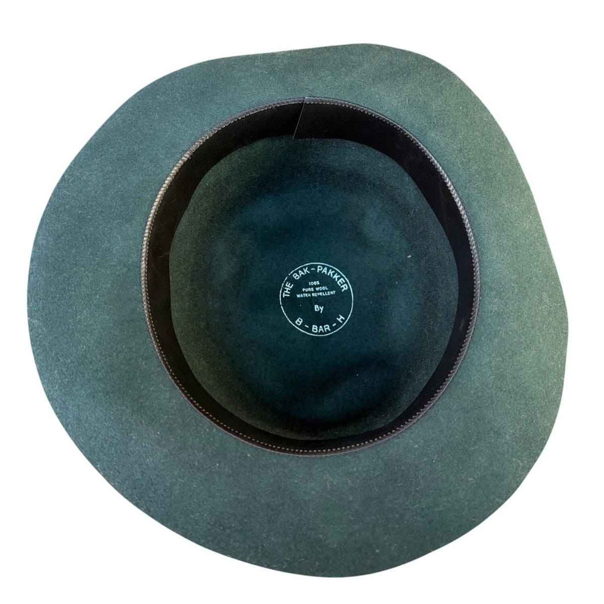The Bak-Pakker By B-Bar-H Mens Green Wool Fedora Water Repellent Vintage Hat