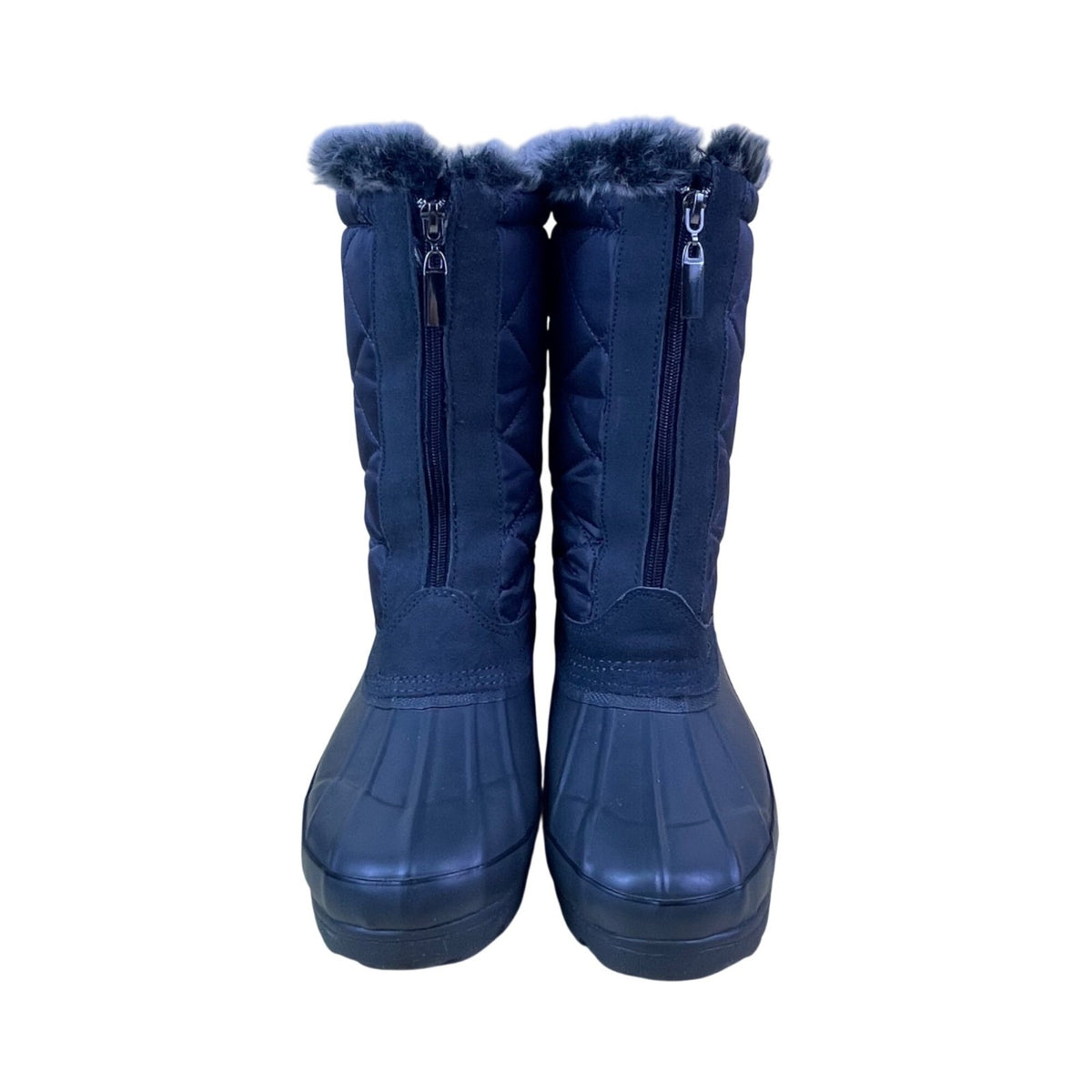 Khombu Women’s Gray Quilted Faux Fur Lined Zippered Winter Snow Boots Size 10M