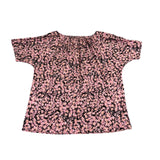 JM Collection Womens Pink Black Printed Blouse Petites Size L