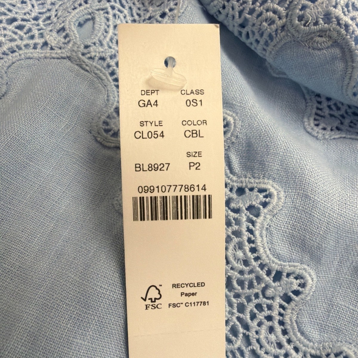 J. Crew Womens Blue Linen Embroidered Slip Dress Lightweight Summer Wear Size 2P