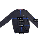 Tommy Hilfiger Mens Black V-Neck Premium Cotton Sweater  Casual Wear Size M