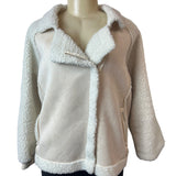 Classic Fashion Collection Women's White Lined Teddy Jacket Sz M