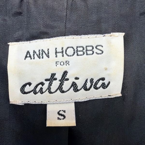 Ann Hobbs For Cattiva Womens Black Acetate Rayon Velvet Zip Jacket Size S